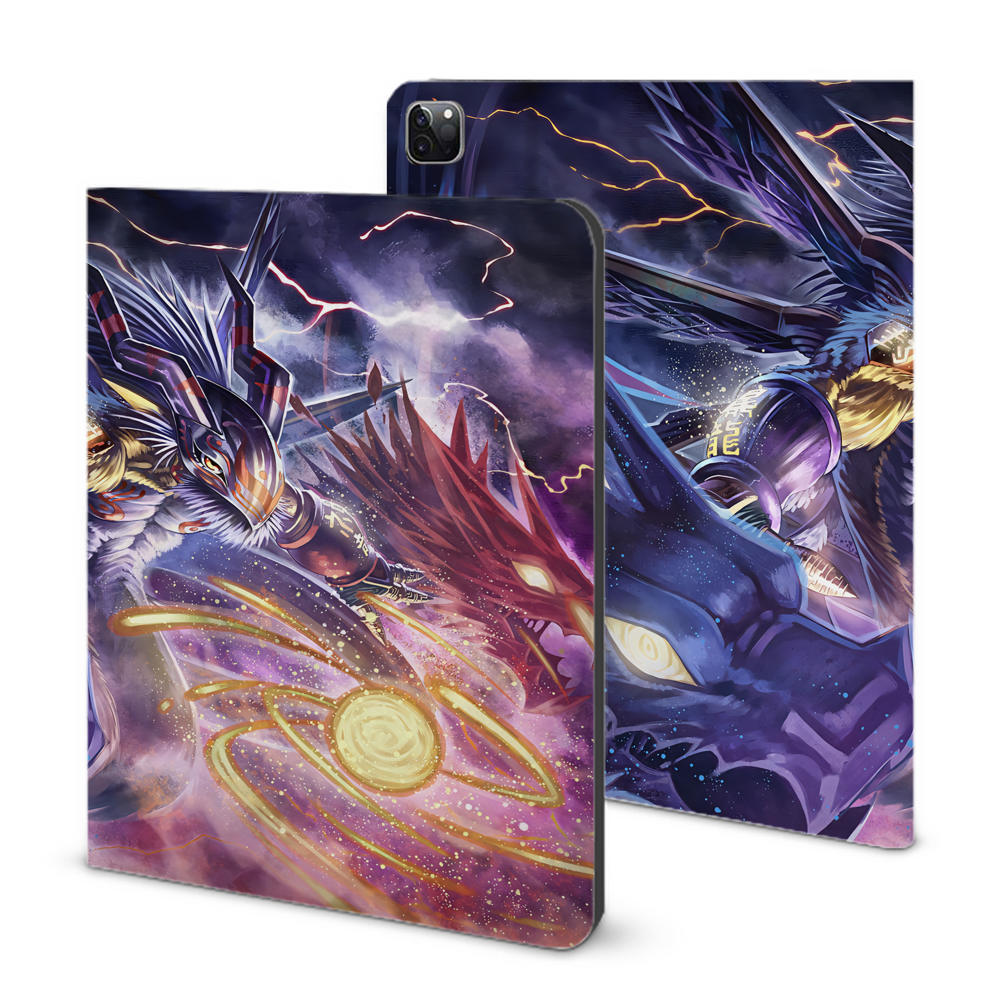 （画像用） Digimon デジタルモンスター/デジモン IPad ケース ブック型 PUレザー TPU 耐衝撃 軽量 薄型 ペン収納なし 全面保護 IPad 各モデル対応